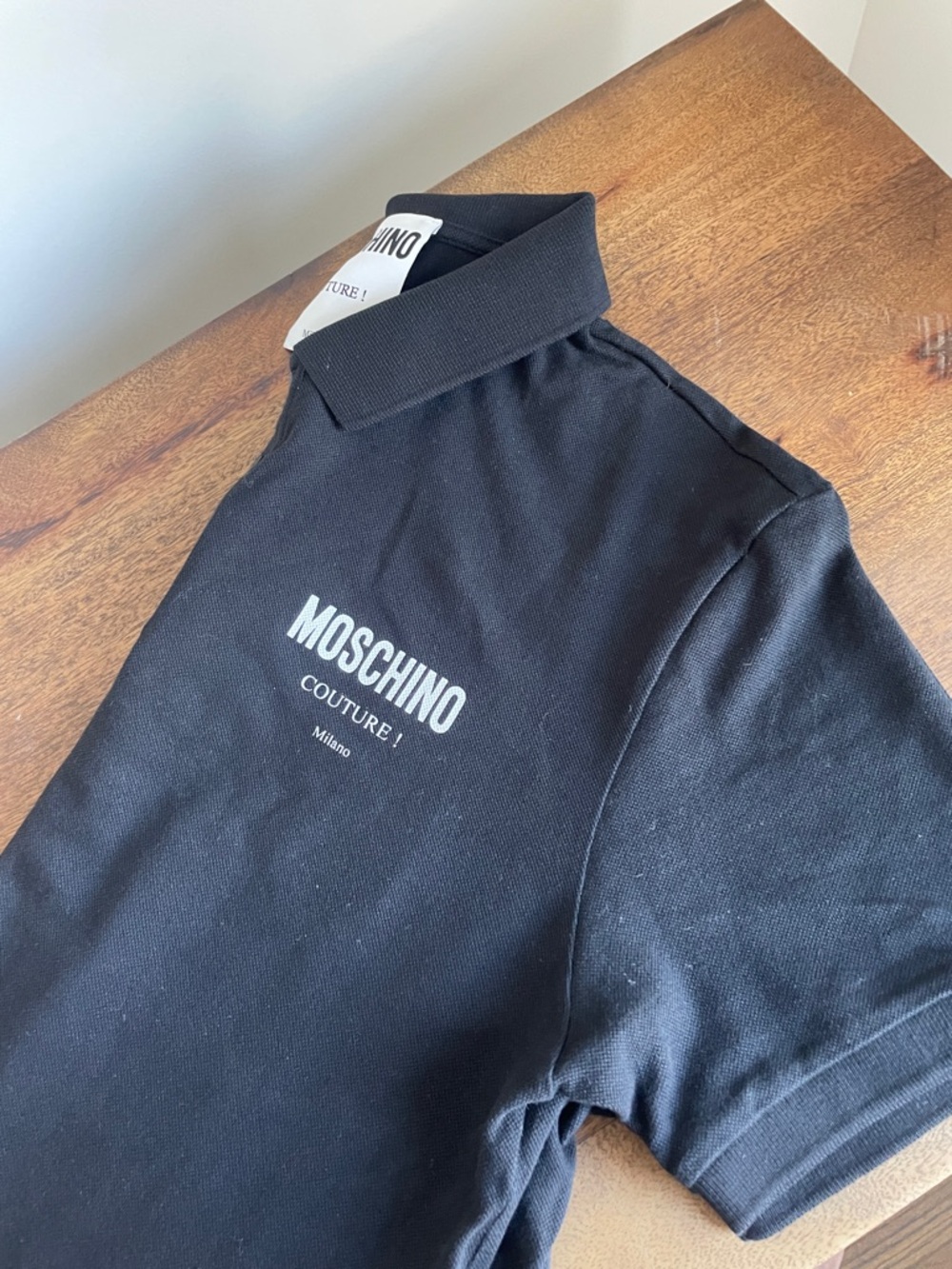 Moschino Black Men's Polo with White Logo